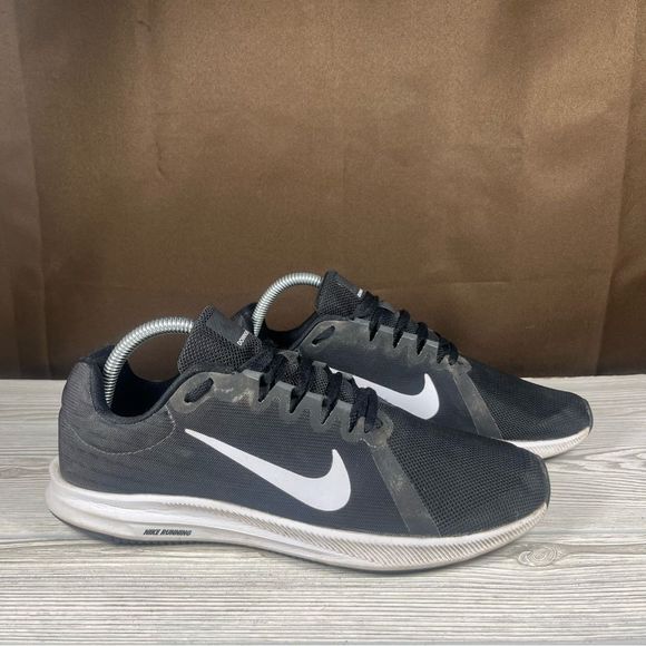 Nike Downshifter 8 Black White Running Shoe Athletic Sneaker Womens 10 - Picture 1 of 9